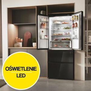 Lodówka HAIER HFR3718ENGB Side by Side No Frost 177.5cm Czarne szkło