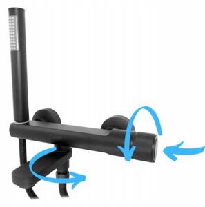Bateria wannowa ścienna Estiva BADRA Black czarna 1 szt