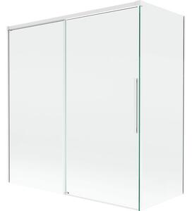 Mexen Rox parawan nawannowy 2-skrzydłowy rozsuwany 150 + 70 x 150 cm, transparent, biały - 8C9-150-070-20-00