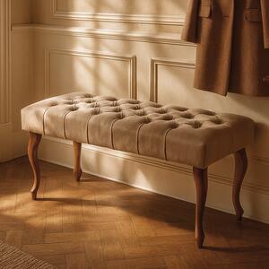 Ławka pikowana Chesterfield Latte