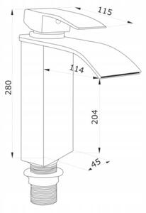 Bateria umywalkowa Estiva KASKADA 26 Chrom srebrna 26 cm 1 szt