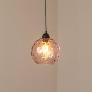 Lampa wisząca szklana Benek Opviq, możliwość ściemniania, fioletowy / różowy / bladoróżowy, salon / jadalnia, szkło, młodzieżowy