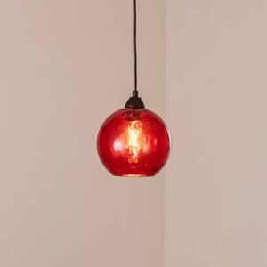 Lampa wisząca szklana Benek Opviq, możliwość ściemniania, czerwony, salon / jadalnia, szkło, młodzieżowy