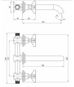 Bateria umywalkowa DEANTE Temisto BQT054D Chrom