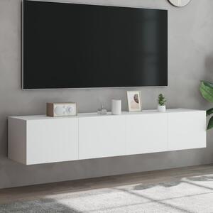 Ścienne szafki TV z LED, 2 szt., białe, 80x35x31 cm