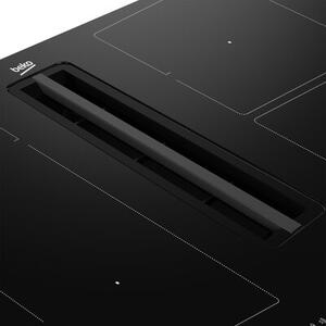 Płyta indukcyjna z wbudowanym okapem BEKO HIXI84700UF łączenie pól - IndyFlex PowerManagement 80cm Czarny