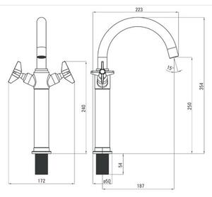 Bateria umywalkowa DEANTE Temisto BQT025D Chrom