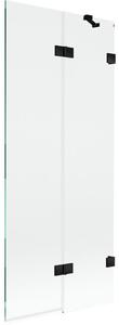 Mexen Lunar parawan nawannowy 2-skrzydłowy prawy 80 x 150 cm, transparent, czarny - 897-080-100-70-00-P