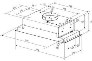 Okap LANILIA Lamezo 60.1 Czarny + Turbina LTW 2.1 ZewnÄtrzny silnik