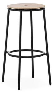 Normann Copenhagen - Circa Stołek barowy H75 Black Steel/Oak