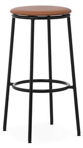 Normann Copenhagen - Circa Stołek barowy H75 Upholstery Black Steel/Ultra Leather Brandy Normann Co