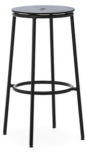Normann Copenhagen - Circa Stołek barowy H75 Black Steel/Black Oak