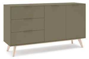 Zielona komoda z matowym wykończeniem 140x81x40 cm Campus – Marckeric