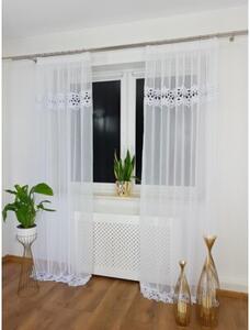 Firana balkonowa sable biaÅa z podwÃ³jnÄ gipiurÄ 140x250 cm