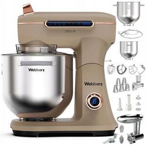 Robot kuchenny planetarny WEBBER Futura XEF900 1800W z szatkownicą i maszynką do mięsa Beżowy