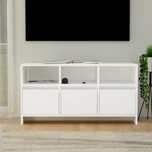 Szafka pod TV, biała, 102x37,5x52,5 cm, materiał drewnopochodny