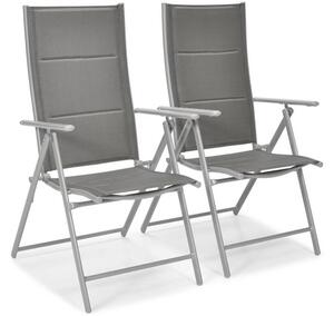 Zestaw krzeseł aluminiowych MODENA x 2 szt. - srebrne