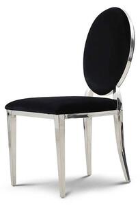 Krzesło Ludwik glamour Black - krzesło tapicerowane czarne, kołatka