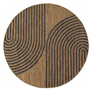 Czarny/brązowy okrągły dywan odpowiedni na zewnątrz ø 80 cm Mira 1453 – Ayyildiz Carpets