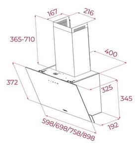 Okap TEKA DVN 64030 BK Czarny 425m3/h 67dB klasa C