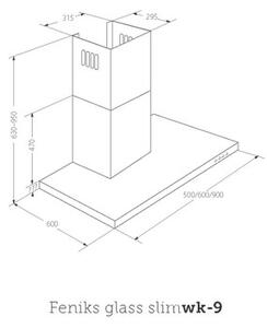 Okap AKPO WK-9 Feniks Slim Glass 60 Czarny/Czarne szkÅo