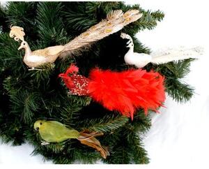 Bombka SASKA CHRISTMAS Ptaszek na klipsie 26 cm Zielony
