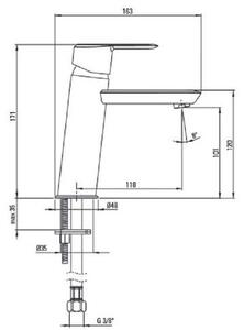 Bateria umywalkowa DEANTE Arnika BQA D20M Titanium