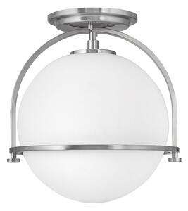 Plafon Somerset - 1 źródło światła - Opalowe szkło - Szczotkowany nikiel