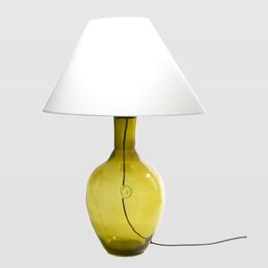 Lampa stołowa Rafaello - szklana, oliwkowa, z abażurem