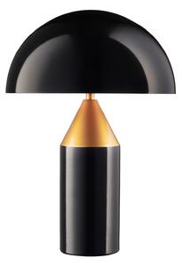 Czarna lampa stołowa Belfugo - złote detale