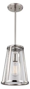 Mała lampa wisząca w stylu Hampton - Sutton - Ardant Decor - szklana, srebrna