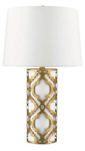 Klasyczna lampa stołowa Arabella - arabeska, biały abażur