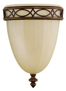 Szklana lampa ścienna Eleonor - beżowy klosz, klasyczna