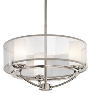 Lampa Saldana Astoria - klasyczna sufitowa - srebrna, szklana