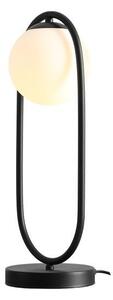Lampa stołowa Elli - czarna, mleczny klosz