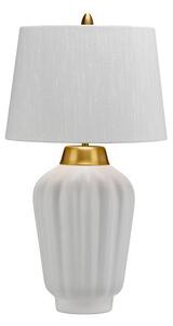 Elegancka lampa stołowa Bexley - biała, złote detale