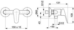 Bateria natryskowa KFA ARMATURA Sparc 5416-010-81 Czarny