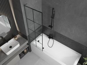 Mexen Next L parawan nawannowy 1-skrzydłowy 60 x 150 cm, czarna kratka, gun metal - 895-060-000-03-77-95