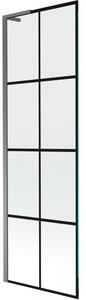 Mexen Next L parawan nawannowy 1-skrzydłowy 60 x 150 cm, czarna kratka, gun metal - 895-060-000-03-77-95