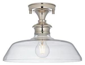 Lampa sufitowa Barford - srebrna, szklany klosz