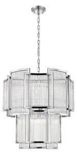 Duża lampa wisząca Sergio L - srebrna, klasyczna