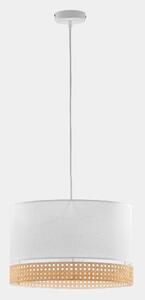 Lampa wisząca Paglia M - biały abażur, rattan