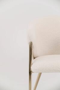 MebleMWM Krzesło Glamour DC-942 biały baranek złote nogi