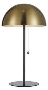 Elegancka lampa stołowa Dome - mosiądz, sznurkowy włącznik