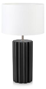 Czarna lampa stołowa Column - biały abażur