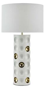 Lampa stołowa Dimple - ceramika, biały abażur
