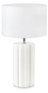 Biała lampa stołowa Column - ceramiczna podstawa