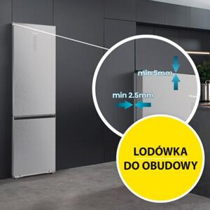 Lodówka HISENSE RB3P410SACC 413l ExtraSpace 34dB No frost 203cm do obudowy WiFi Connectlife Srebrna Smartfresh