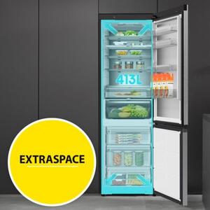 Lodówka HISENSE RB5P410SBFC 413l ExtraSpace 34dB No frost 203cm do obudowy WiFi Connectlife Smartfresh Metal Cooling