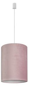 Różowa lampa wisząca Barrel - aksamitny klosz